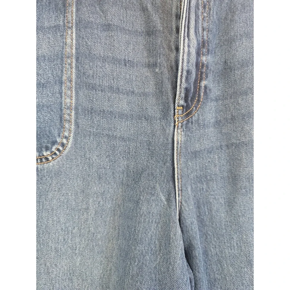 Talbots Summerweight Straight Leg Ankle Jean 14 Franklin Wash 100% Tencel Blue